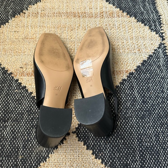 H&M Black Block Heeled slingbacks with square toe - Picture 6 of 11